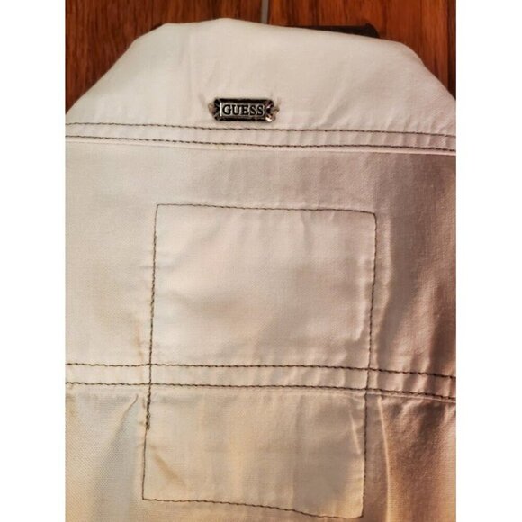 Vintage GUESS XS White Cotton Denim Shirt USA 1981 Collection Button-Down - Picture 5 of 13